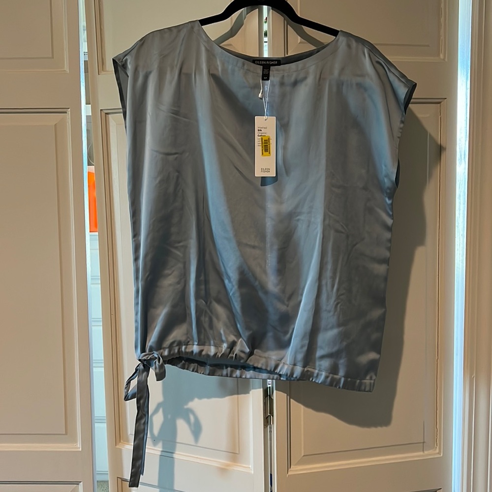 Eileen Fisher Dawn Bateau Blouse NWT